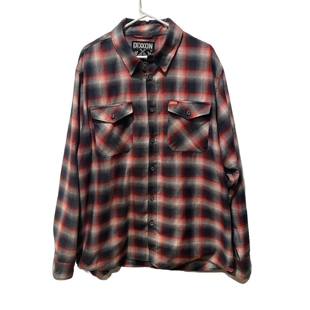 DIXXON FLANNEL EQUALIZER Red & Gray Flannel Shirt Men's 2XL
